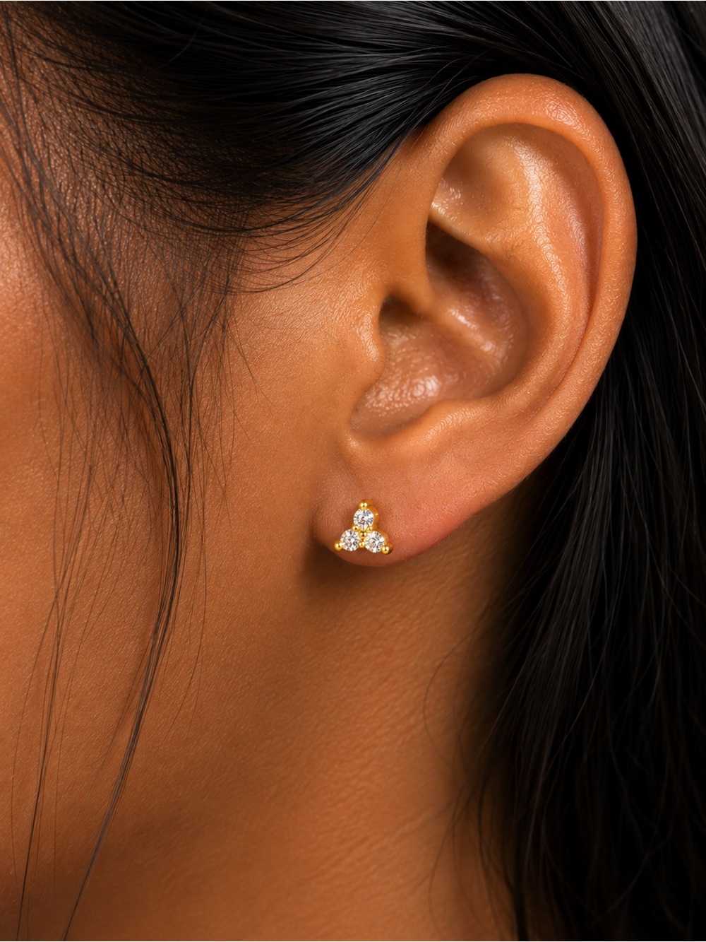 #141 18K Gold Plated Stainless Steel Flower Stud Earrings